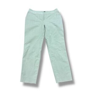 Lafayette 148 Size M Beige Cotton Chino Straight Leg Pants Stretch